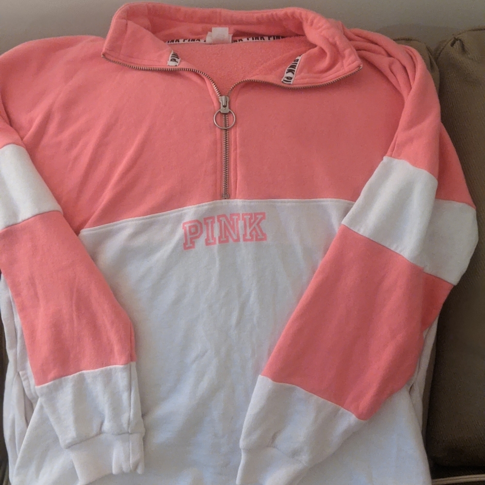 Pink 1/4 Zip Sweatshirt